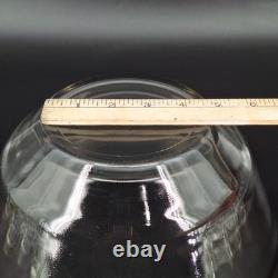 Vintage Glass Punch Bowl Set Silver Rim 8 Cups Mid-Century Modern Party Bar