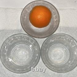 Vintage Glass Punch Bowl Set with Cups and Bowls, Floral Geometric Pattern 14 PC