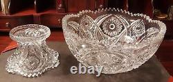 Vintage Glass Punch Bowl and Stand