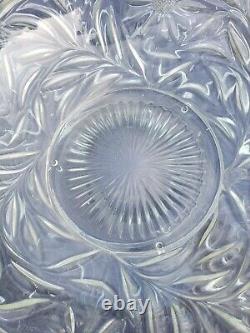 Vintage Glass Punch Bowl with Glass Designer Tray/Plate