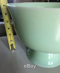 Vintage Green Jadite Jadeite Fire King Punch Bowl 7 1/4 T x 9 3/4 D