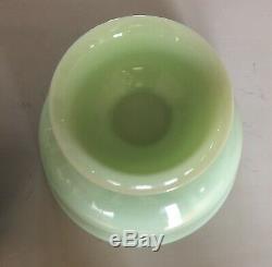 Vintage Green Jadite Jadeite Fire King Punch Bowl 7 1/4 T x 9 3/4 D