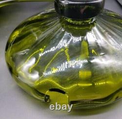 Vintage Handmade Empoli Glass Olive Green Optic Lidded Punch Bowl & Ladle