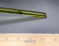 Vintage Handmade Empoli Glass Olive Green Optic Lidded Punch Bowl & Ladle