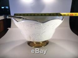 Vintage Harvest By Colony Milk Glass Punch Bowl With Ladle And Set Of 12 Cups