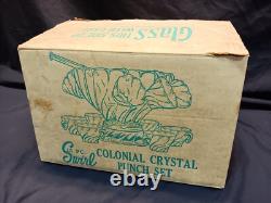 Vintage Hazel Atlas Crystal COLONIAL SWIRL Punch Bowl Set- MINT