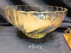 Vintage Hazel Atlas Crystal COLONIAL SWIRL Punch Bowl Set- MINT