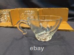 Vintage Hazel Atlas Crystal COLONIAL SWIRL Punch Bowl Set- MINT