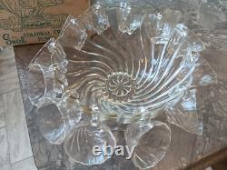 Vintage Hazel Atlas Crystal COLONIAL SWIRL Punch Bowl Set- MINT Vintage Hazel Atlas Crystal COLONIAL SWIRL Punch Bowl Set- MINT