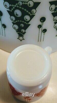 Vintage Hazel Atlas Milk Glass Christmas Punch Bowl Egg Nog Bowl 5 Cups Minty