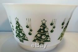 Vintage Hazel Atlas Milk Glass Christmas Punch Bowl Egg Nog Bowl 5 Cups Minty