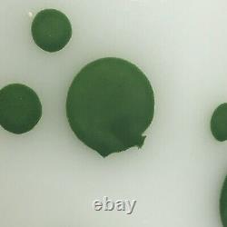 Vintage Hazel Atlas Milk Glass Red Polka Dot Punch Serving Bowl and 4 Green Cups