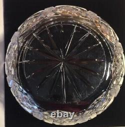 Vintage Heavy Cut Crystal Bohemian Pinwheel Lattice Punch Bowl 11