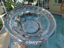 Vintage Heisey Clear Glass Greek Key 8 Punch Stand Very Good Used Condition