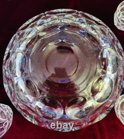 Vintage Heisey Diamond H Imperial Mark Punch Bowl with 10 Cups and Glass Ladle