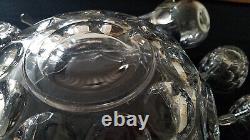 Vintage Heisey Elegant Glass 1506 Whirlpool Punch Bowl & 12 Punch Cups 1936-57