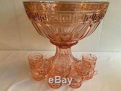 Vintage Heisey Elegant Glass Punch Bowl Set Rare