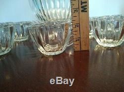 Vintage Heisey Large Ribbed Glass Punch Bowl Set Underplate 12 Cups Glass Ladle