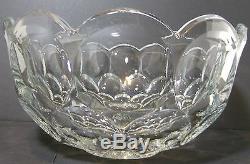 Vintage Heisey Pressed Glass Whirlpool 5 Quart Punch Bowl 10 Cup & Ladle Set