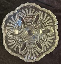 Vintage Heisey Prince Of Wales 10.5 Peg Punchbowl And Base No Chips or Cracks