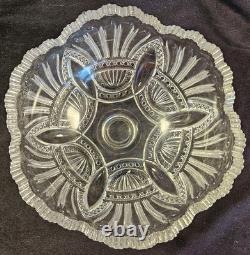 Vintage Heisey Prince Of Wales 10.5 Peg Punchbowl And Base No Chips or Cracks