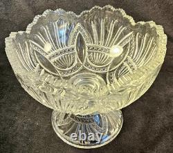 Vintage Heisey Prince Of Wales 10.5 Peg Punchbowl And Base No Chips or Cracks