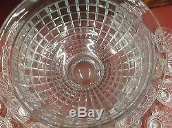 Vintage Heisey Victorian 14 1/2 Glass Punch Bowl With 23 Cups #1425