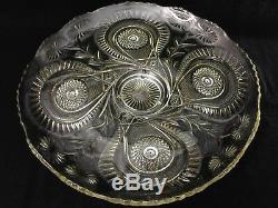Vintage Huge L. E Smith Glass Punch Bowl Underplate, Pinwheel Star, 20 1/2 Dia