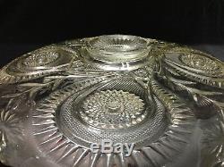 Vintage Huge L. E Smith Glass Punch Bowl Underplate, Pinwheel Star, 20 1/2 Dia