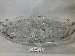 Vintage Huge L. E Smith Glass Punch Bowl Underplate, Pinwheel Star, 22 Diameter