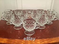 Vintage INDIANA GLASS Whitehall American Punch Bowl & 12 Footed Cups & Hooks EUC