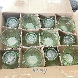 Vintage INDIANA TIARA GLASS Chantilly Green Sandwich Punch Bowl +12 Cups + Ladle