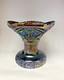 Vintage Imperial Amethyst Smoke Carnival Glass Punch Bowl Base Bellaire Pattern