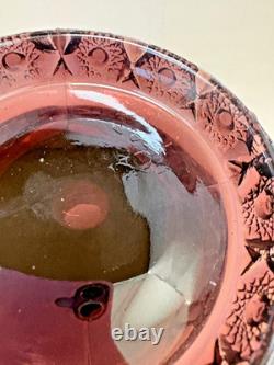 Vintage Imperial Amethyst Smoke Carnival Glass Punch Bowl Base Bellaire Pattern