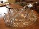 Vintage Imperial Candlewick Clear Punch Bowl with Underplate Ladle 8 Cups