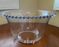 Vintage Imperial Candlewick glass 15 piece Punch Bowl Plate Ladle 12 Cups