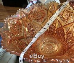 Vintage Imperial Carnival Glass 2 Piece Punch Bowl Set 12 Cups Exquisite