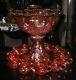 Vintage Imperial Carnival Glass Punch Bowl & 12 Handled Cups 13 3/4 14 Pieces
