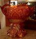 Vintage Imperial Carnival Marigold Punch Bowl & Stand Hobstars 13.5w×13.5h