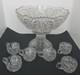Vintage Imperial Glass Broken Arches EAPG Punch Bowl Set Pedestal Base & 6 cups