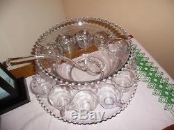 Vintage Imperial Glass Candlewick Punch Bowl (400/20) and Ladle (400/91) set