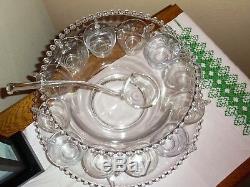 Vintage Imperial Glass Candlewick Punch Bowl (400/20) and Ladle (400/91) set