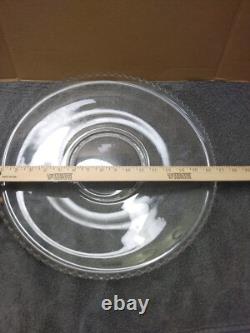 Vintage Imperial Glass Candlewick Punch Bowl Set Clear Beaded Underplate 11 Cups