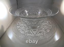 Vintage Imperial Glass Cape Cod Punch Bowl Underplate & 12 Cups Clear