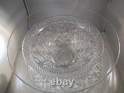 Vintage Imperial Glass Cape Cod Punch Bowl Underplate & 12 Cups Clear