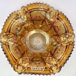 Vintage Imperial Glass Marigold Carnival Glass Punch Fruit Bowl Set w 6 Cups