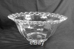 Vintage Imperial Glass Open Lace Edge Punch Bowl 12 Cups & Ladle Sears 1940's