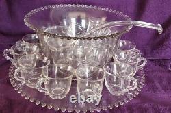 Vintage Imperial Glass Punch Bowl 20 pc set Made 1936 to 1962