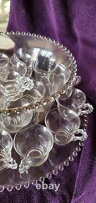 Vintage Imperial Glass Punch Bowl 20 pc set Made 1936 to 1962