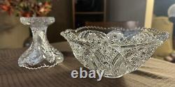 Vintage Imperial Glass Punch Bowl withPedestal Stand, 12 Diameter, 10.5 Tall